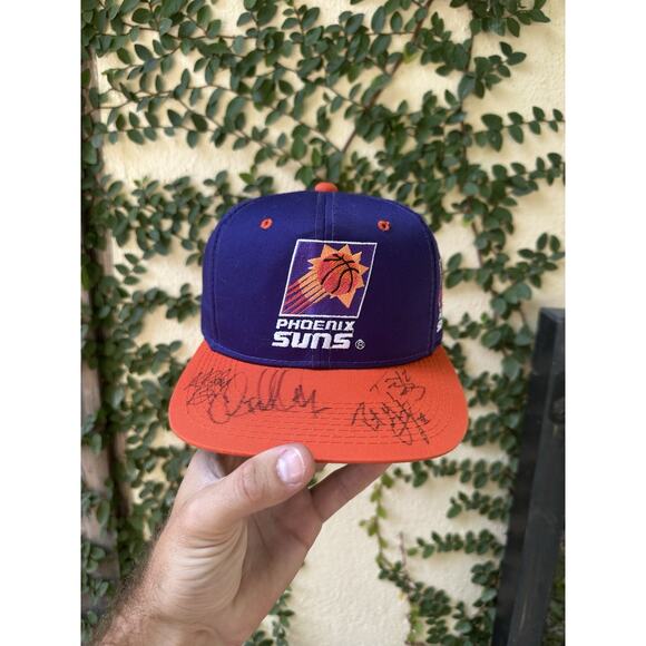 Vintage 90s G Cap Youngan Phoenix Suns Snapback Hat Autographed - Picture 1 of 8